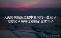 天美影视使用过程中发现的一些细节：视觉风格与整体观感的真实评价