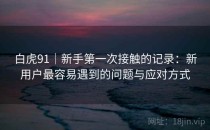 白虎91｜新手第一次接触的记录：新用户最容易遇到的问题与应对方式