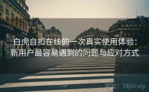 白虎自扣在线的一次真实使用体验：新用户最容易遇到的问题与应对方式