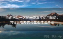 白虎网站一区的一次真实使用体验：内容呈现方式与主观体验总结
