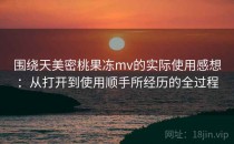围绕天美密桃果冻mv的实际使用感想：从打开到使用顺手所经历的全过程