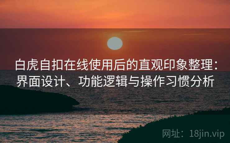 白虎自扣在线使用后的直观印象整理：界面设计、功能逻辑与操作习惯分析  第2张