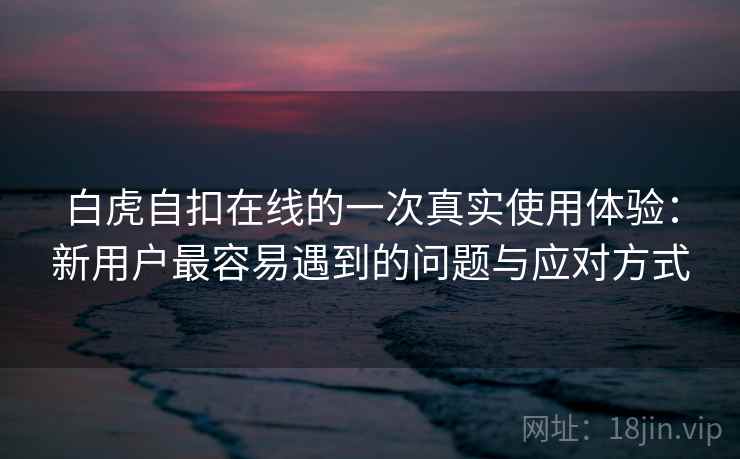 白虎自扣在线的一次真实使用体验:新用户最容易遇到的问题与应对方式 第2张 白虎自扣在线的一次真实使用体验:新用户最容易遇到的问题与应对方式 第2张
