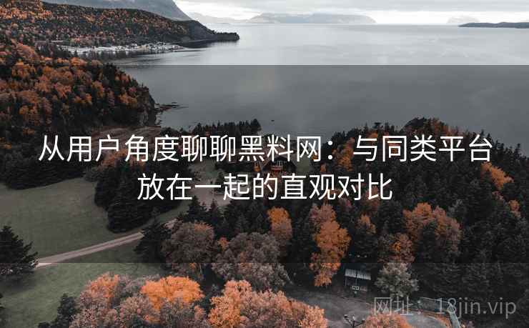 从用户角度聊聊黑料网：与同类平台放在一起的直观对比  第2张